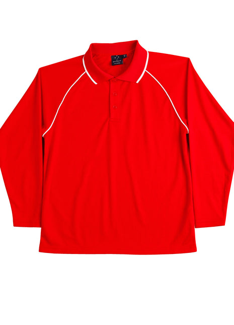 Mens CoolDry® Raglan Long Sleeve Polo (WS-PS43)