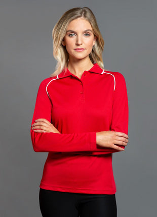Womens CoolDry® Raglan Long Sleeve Polo (WS-PS44)
