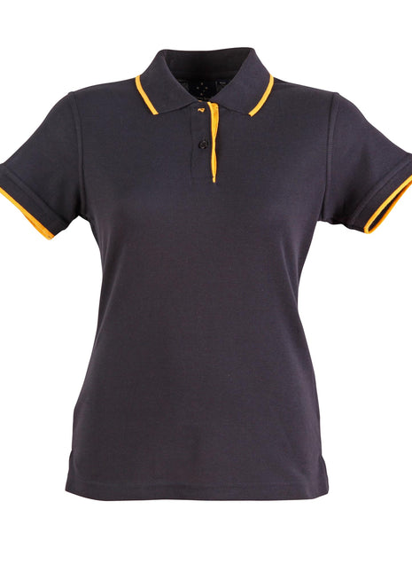 Womens Poly / Cotton Contrast Pique Short Sleeve Polo (WS-PS48A)