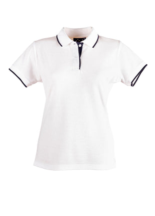 Womens Poly / Cotton Contrast Pique Short Sleeve Polo (WS-PS48A)