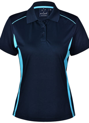 Womens CoolDry® Short Sleeve Contrast Interlock Polo (WS-PS80-BL)