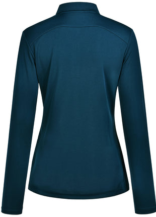 Womens Bamboo Charcoal Long Sleeve Polo (WS-PS90)