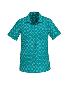 Florence Womens Daisy Print Short Sleeve Shirt (BZ-CS948LS)