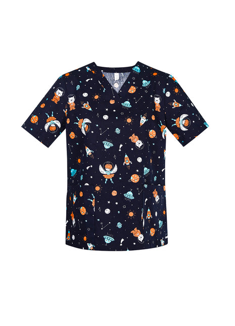 Space Party Womens Scrub Top (BZ-CST148LS)