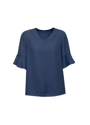 Aria Womens Fluted Sleeve Blouse (BZ-RB966LS)