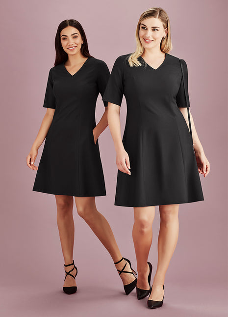 Siena Womens Extended Short Sleeve Mid Dress (BZ-RD974L)