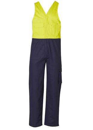 Mens Hi Vis Two Tone Cotton Drill Action Back Overall-Regular (WS-SW201)
