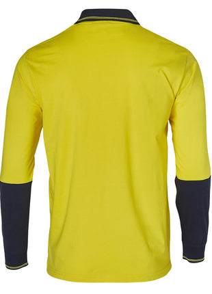 Hi Vis Cotton Two Tone Long Sleeve Safety Polo (WS-SW36)