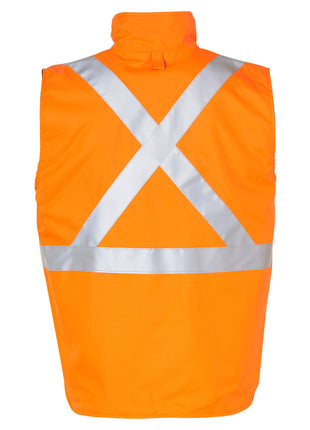 Hi Vis Reversible Safety Vest With X Pattern 3M® Tapes (WS-SW37)