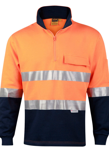 Hi Vis Two Tone Cotton Fleecy Sweat With 3M® Tapes (WS-SW48)