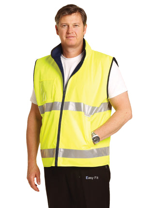 Hi Vis Reversible Mandarine Collar Safety Vest With 3M® Tapes (WS-SW49)