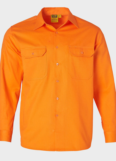 Mens Hi Vis Long Sleeve Drill Shirt (WS-SW51)