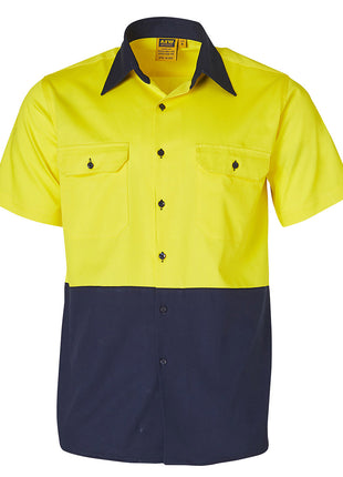 Hi Vis Two Tone Short Sleeve Cotton Work Shirt (WS-SW53)