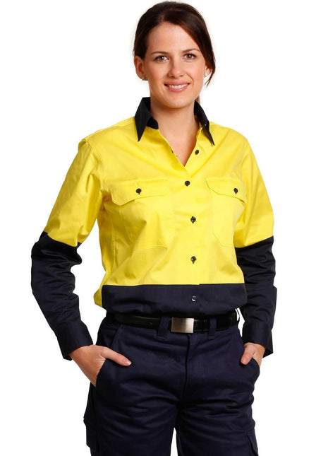 Womens Hi Vis Long Sleeve Safety Shirt (WS-SW64)