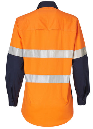 Womens Hi Vis Long Sleeve Safety Shirt 3M® Tape (WS-SW65)
