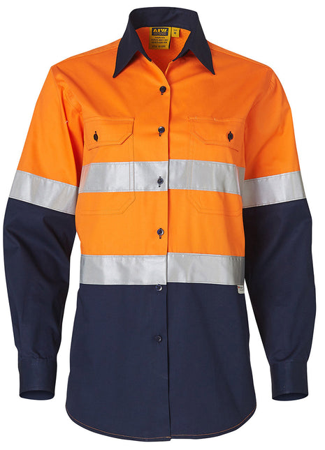 Womens Hi Vis Long Sleeve Safety Shirt 3M® Tape (WS-SW65)