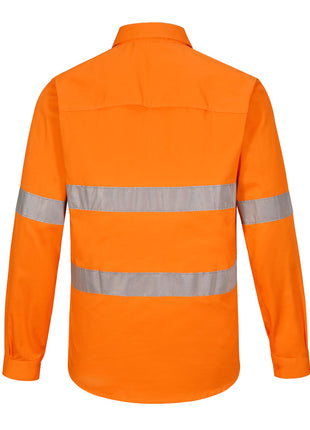 Hi Vis Cool-Breeze Closed Front Long Sleeve Shirt (Perforated Tape) (WS-SW87)