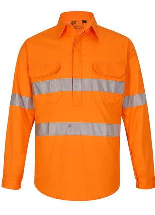 Hi Vis Cool-Breeze Closed Front Long Sleeve Shirt (Perforated Tape) (WS-SW87)