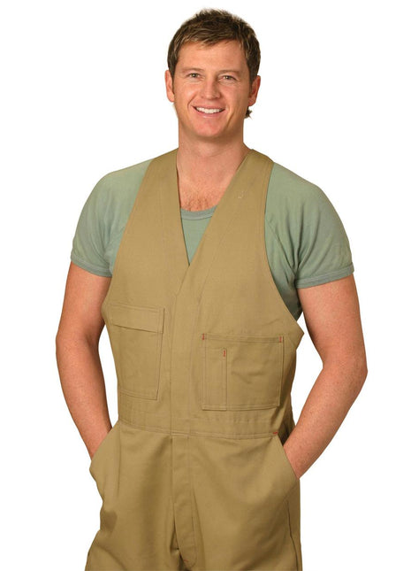 Mens Cotton Drill Action Back Overall-Stout (WS-WA02)