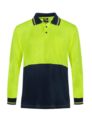 Hi Vis Lightweight Long Sleeve Micromesh Polo Shirt with Pocket (NC-WSP209)