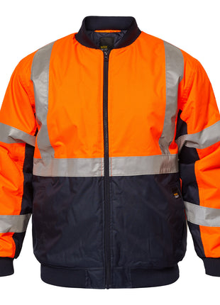 Hi Vis Bomber Jacket with Reflective Tape X Pattern (NC-WW9010)