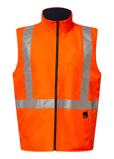 Hi Vis NSW Rail Reversible Fleece Vest with Reflective Tape X Pattern (NC-WW9018)