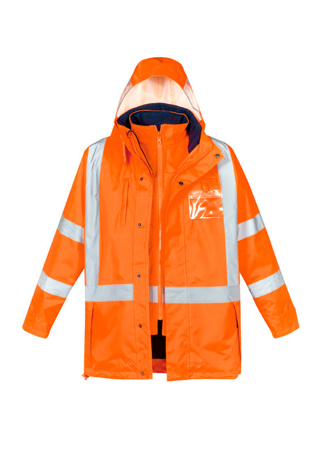Mens Hi Vis X Back Taped 4 in 1 Waterproof Jacket (BZ-ZJ616)
