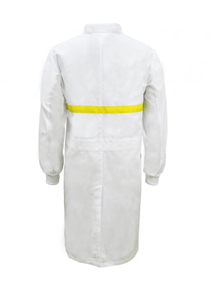 Food Industry Long Sleeve Long Length Dustcoat with Contrast Chestband (NC-WJ3198)