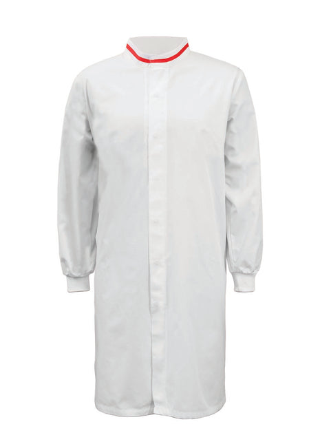Food Industry Long Sleeve Long Length Dustcoat with Contrast Collar (NC-WJ3199)