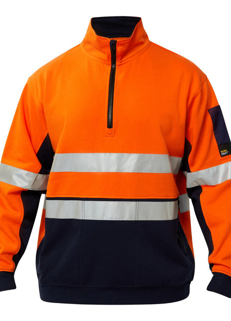 Hi Vis Half Zip Cotton Pullover with Reflective Tape (NC-WT8018)